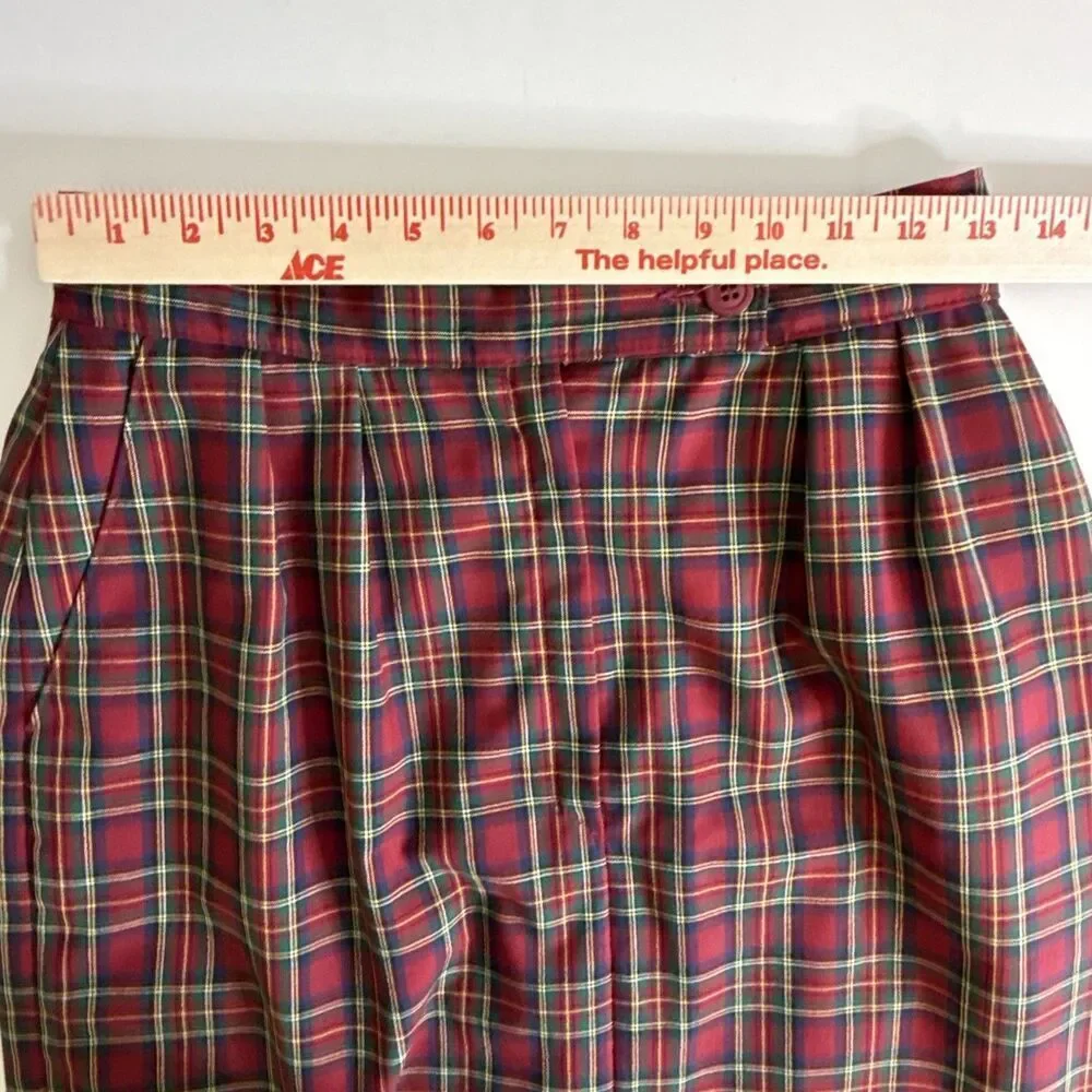Pendleton Skirt sz 8 Red Plaid Wool Authentic Royal Stewart Tartan Midi Pencil